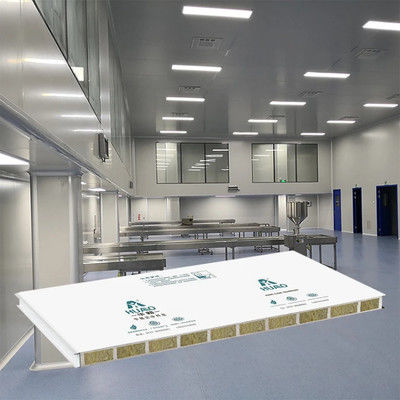 Modüler Temiz Oda Sandviç Duvar Paneli ve Yürüyebilir Panel Gıda İlaç Atölyesi Temiz Oda 50mm Rockwool